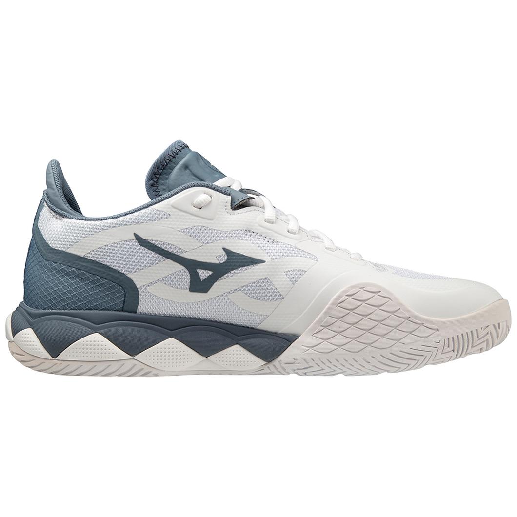 Mens Mizuno Wave Enforce Tour AC Men's Tennis Shoe - WHITE-CHINA BLUE