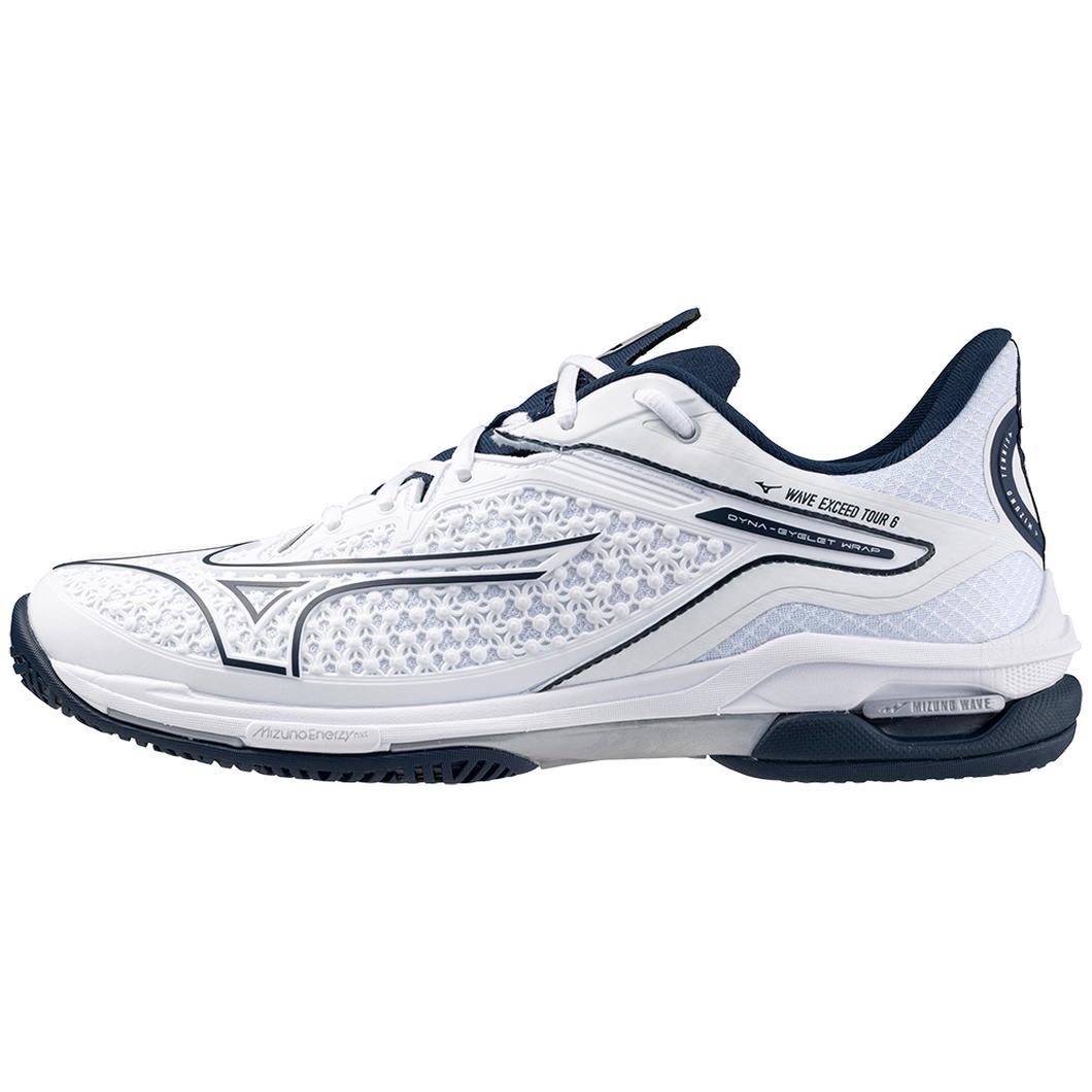 Mizuno WAVE EXCEED TOUR 6 AC MEN'S TENNIS SHOE - WHITE-DRESS BLUE