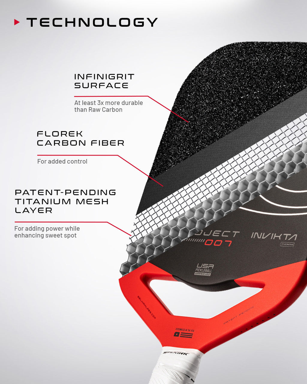 Selkirk LABS Project 007 Epic 14mm Pickleball Paddle - Hard Case