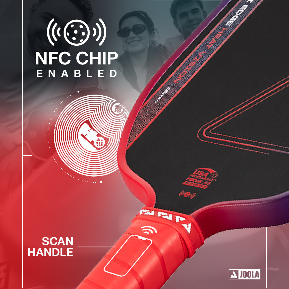 JOOLA Agassi Edge Heat Vision Pickleball Paddle - Blaze Red
