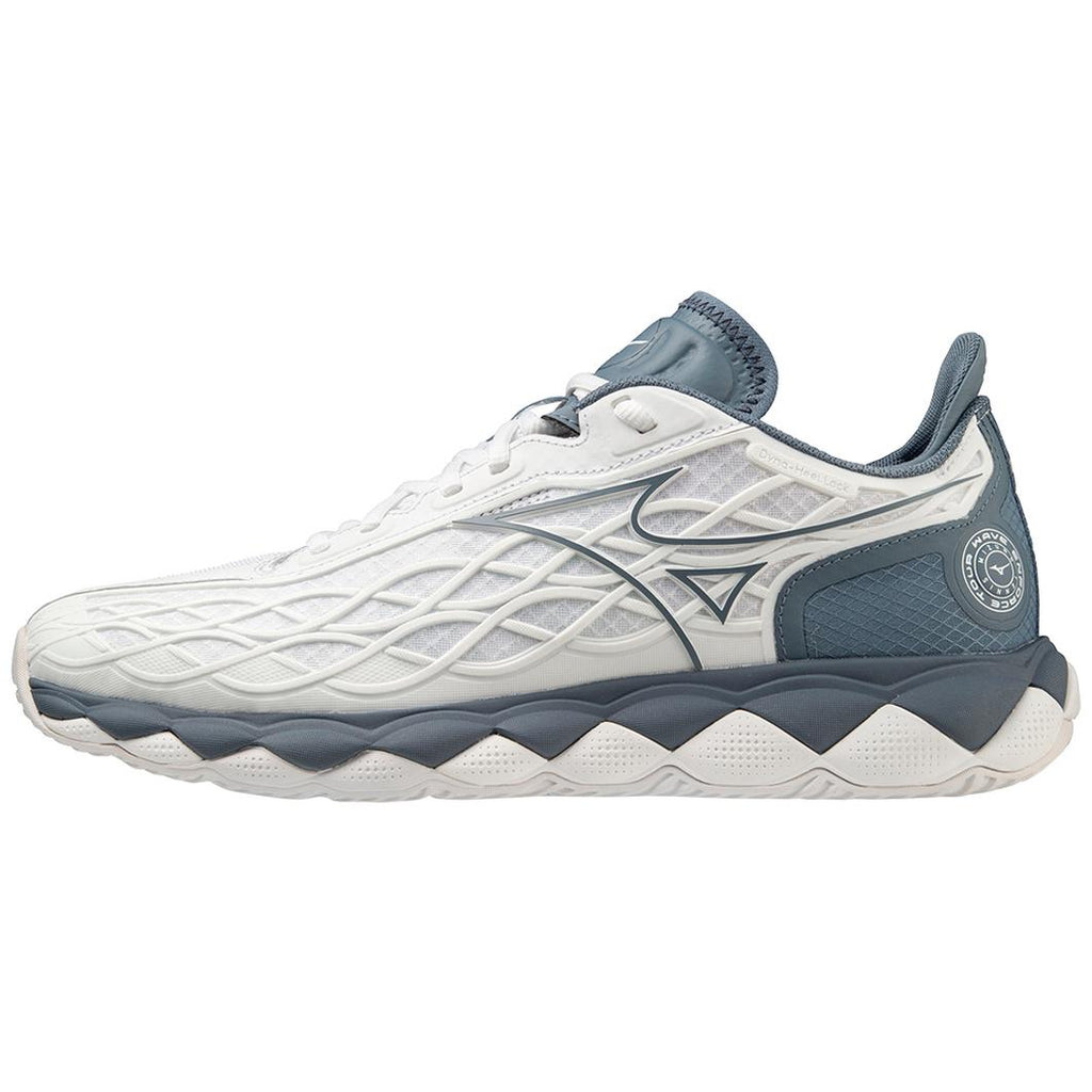 Mens Mizuno Wave Enforce Tour AC Men's Tennis Shoe - WHITE-CHINA BLUE