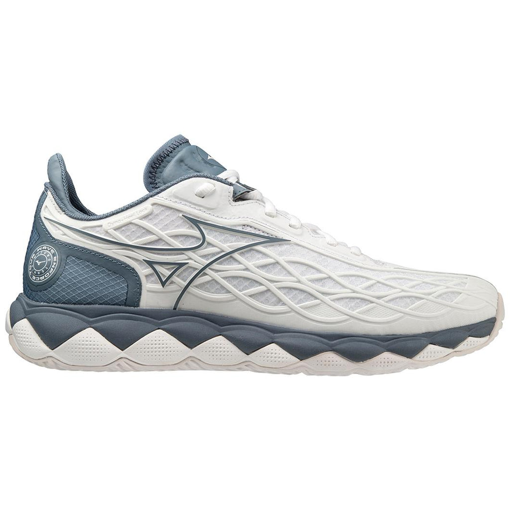 Mens Mizuno Wave Enforce Tour AC Men's Tennis Shoe - WHITE-CHINA BLUE