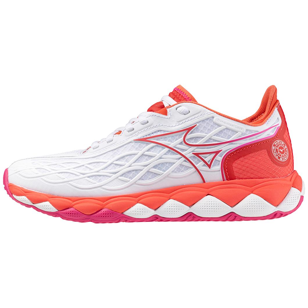 Mizuno WAVE ENFORCE TOUR AC WOMEN'S TENNIS SHOE - WHITE-RADIANT RED
