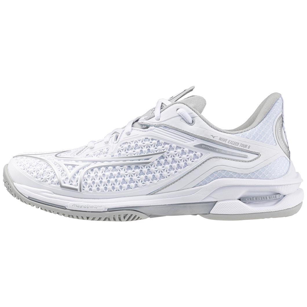 Mizuno WAVE EXCEED TOUR 6 AC WOMEN'S TENNIS SHOE - WHITE-SILVER