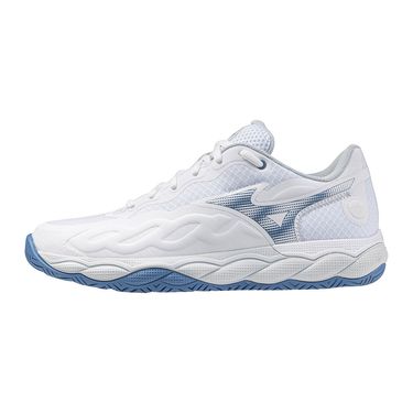 Mizuno Wave Enforce Court Womens Tennis Shoe - White/Parisian Blue