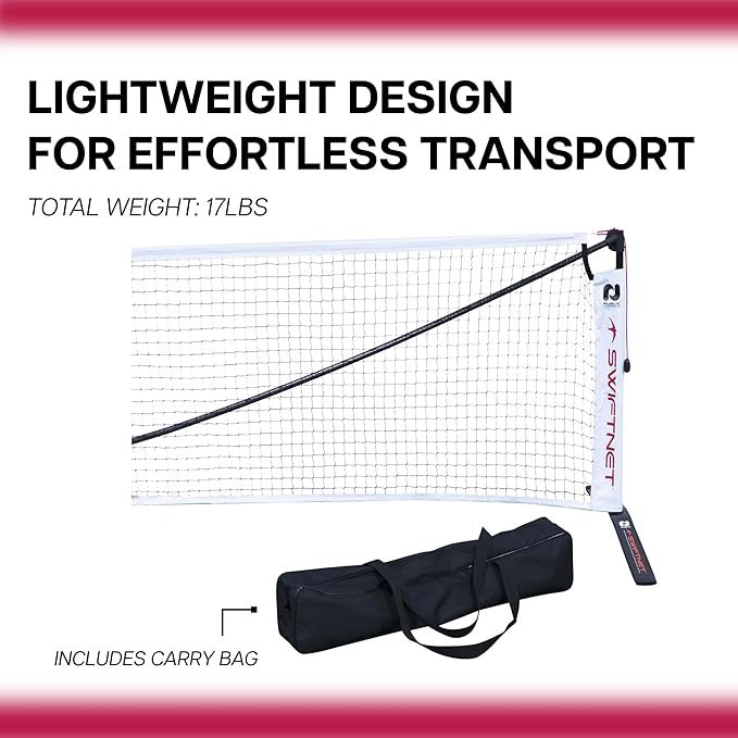 Swiftnet 2.1 Portable Pickleball net System - Durable and Lightweight Pickle Ball Net for Indoor and Outdoor Use Pickleball Nets for Competitive and Recreational Play