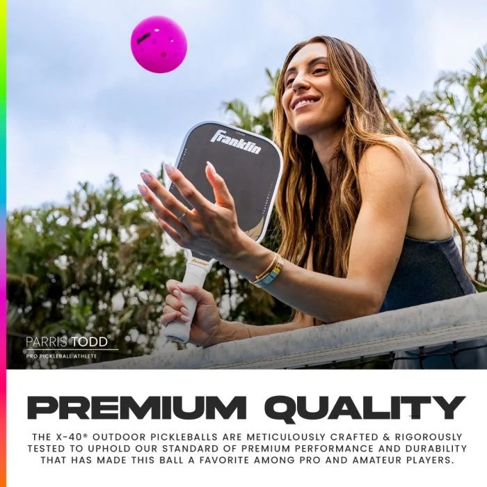 X-40 Outdoor Pickleballs Parris Todd Neon - 6 Pack
