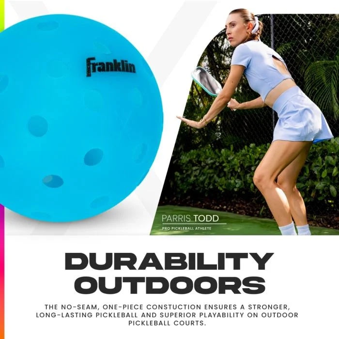 X-40 Outdoor Pickleballs Parris Todd Neon - 6 Pack