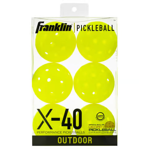 FRANKLIN X-40 OUTDOOR PICKLEBALLS - 6 Pack
