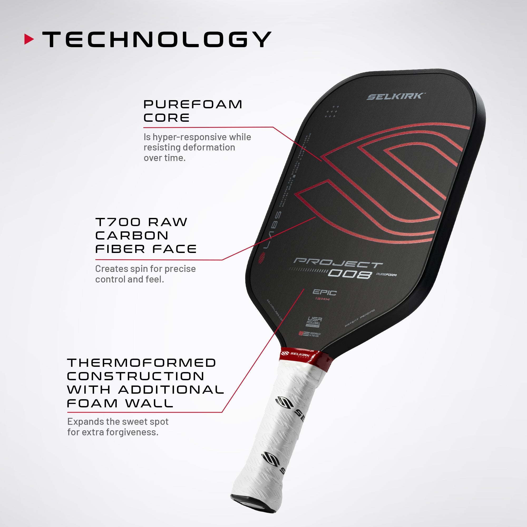 Selkirk LABS Project 008 Tour Pickleball Paddle 13mm