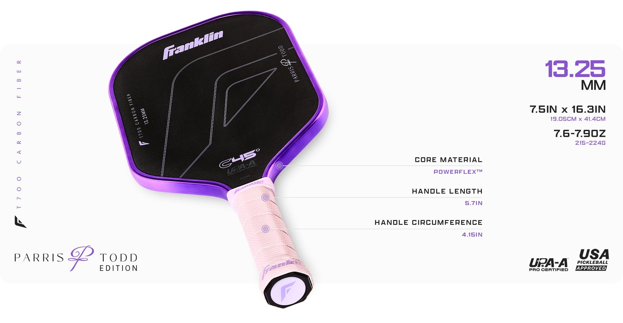 Franklin Parris Todd C45° Series Pickleball Paddle