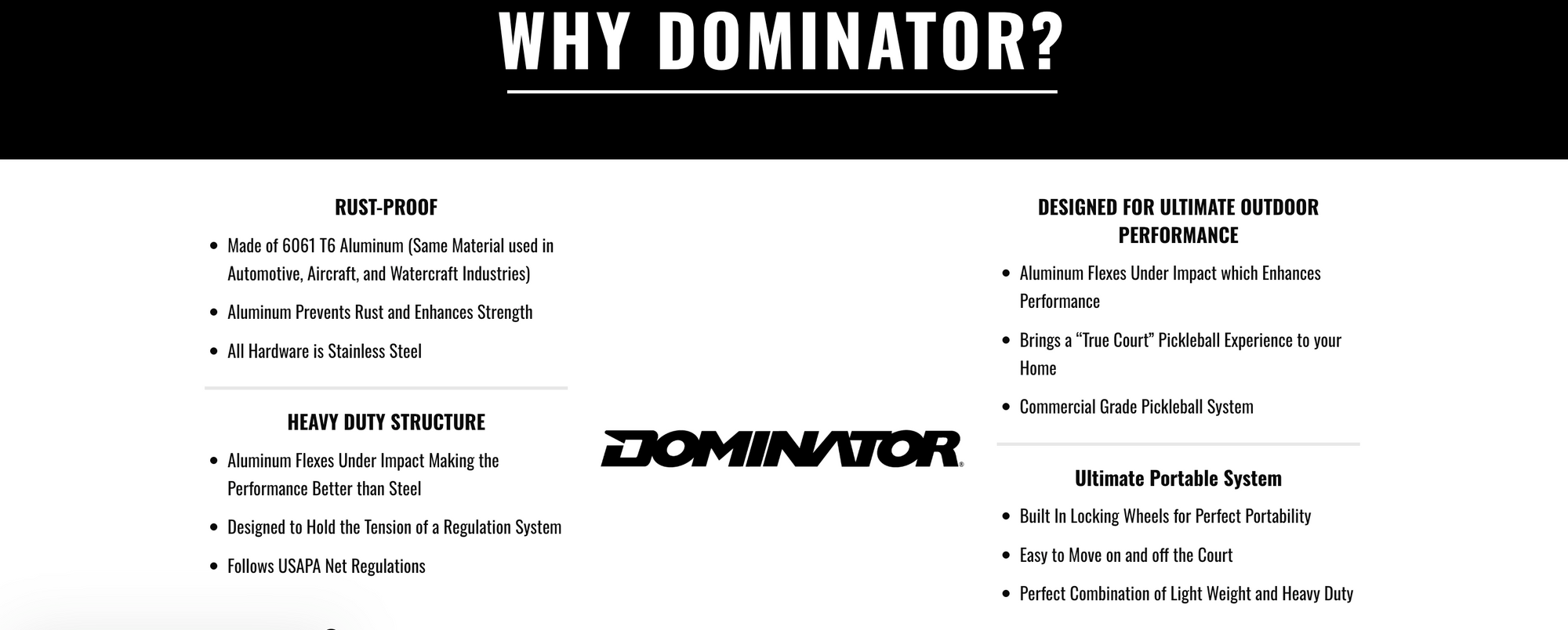 Dominator Pro Max Rolling Portable Pickleball Net