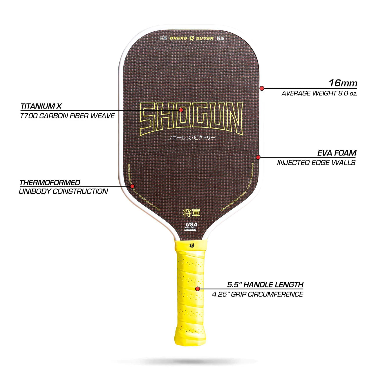 Bread & Butter The Shogun 16mm Pickleball Paddle